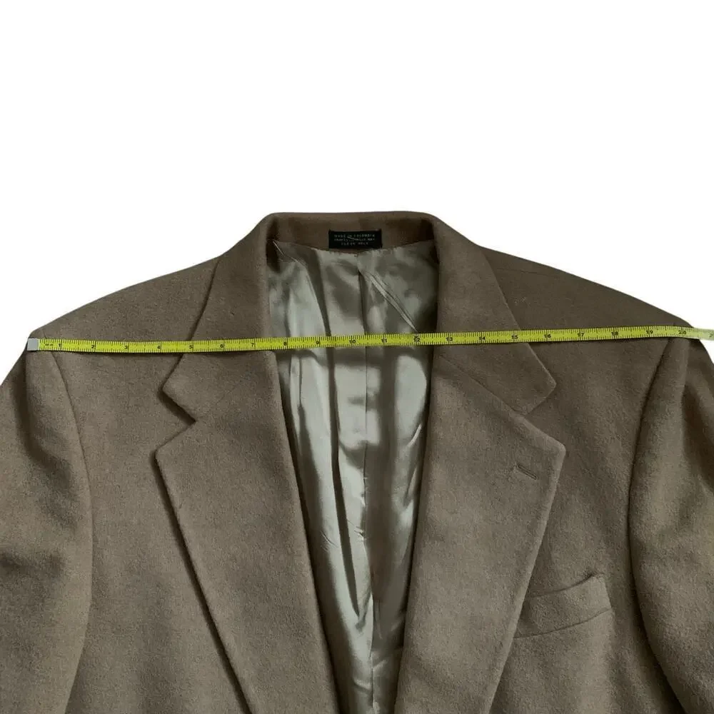 Robert Stock Men’s Wool Sport Coat Blazer Size 44L Tan Camel Brown